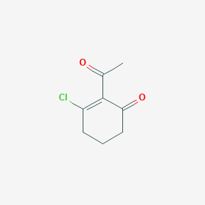 molecular formula C8H9ClO2 B15371233 2-Acetyl-3-chlorocyclohex-2-en-1-one CAS No. 25435-66-9