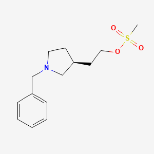 molecular formula C14H21NO3S B15371278 (S)-2-(1-benzylpyrrolidin-3-yl)ethyl methanesulfonate 