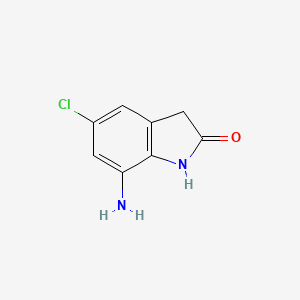 molecular formula C8H7ClN2O B15371372 7-Amino-5-chloroindolin-2-one 