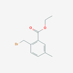 molecular formula C11H13BrO2 B15371414 Benzoic acid, 2-(bromomethyl)-5-methyl-, ethyl ester CAS No. 501362-18-1