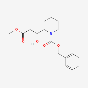 molecular formula C17H23NO5 B15371482 Benzyl 2-(1-hydroxy-3-methoxy-3-oxopropyl)piperidine-1-carboxylate 