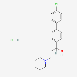 molecular formula C20H25Cl2NO B15371490 alpha-(4'-Chloro-4-biphenylyl)-1-piperidinepropanol hydrochloride CAS No. 50910-24-2