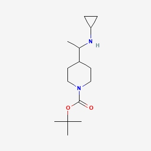 molecular formula C15H28N2O2 B15371532 tert-Butyl 4-(1-(cyclopropylamino)ethyl)piperidine-1-carboxylate 