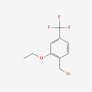 molecular formula C10H10BrF3O B15371588 2-Ethoxy-4-(trifluoromethyl)benzyl bromide 