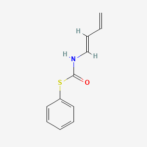 molecular formula C11H11NOS B15371621 Carbamothioic acid, 1,3-butadienyl-, S-phenyl ester, (E)- CAS No. 61759-58-8