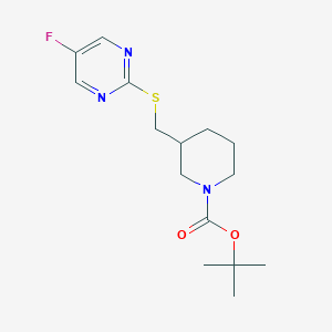 molecular formula C15H22FN3O2S B15371798 3-(5-Fluoro-pyrimidin-2-ylsulfanylmethyl)-piperidine-1-carboxylic acid tert-butyl ester 
