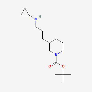 molecular formula C16H30N2O2 B15371845 tert-Butyl 3-(3-(cyclopropylamino)propyl)piperidine-1-carboxylate 