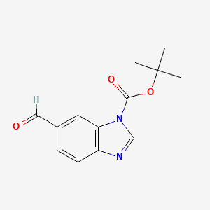 molecular formula C13H14N2O3 B15371980 tert-Butyl 6-formyl-1H-benzo[d]imidazole-1-carboxylate 