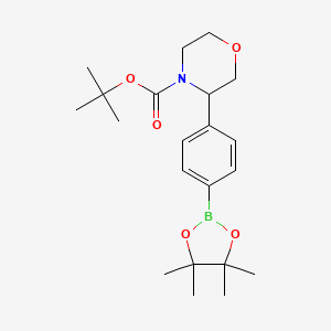 molecular formula C21H32BNO5 B15372017 Tert-butyl 3-[4-(4,4,5,5-tetramethyl-1,3,2-dioxaborolan-2-yl)phenyl]morpholine-4-carboxylate 
