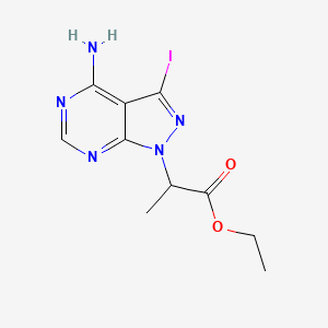 molecular formula C10H12IN5O2 B15372023 Ethyl 2-(4-amino-3-iodopyrazolo[3,4-d]pyrimidin-1-yl)propanoate CAS No. 330794-36-0