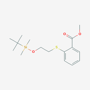 molecular formula C16H26O3SSi B15372036 Methyl 2-[2-[tert-butyl(dimethyl)silyl]oxyethylsulfanyl]benzoate 