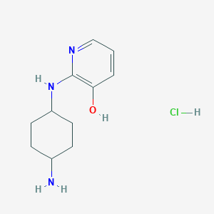 molecular formula C11H18ClN3O B15372103 2-((4-Aminocyclohexyl)amino)pyridin-3-ol hydrochloride 