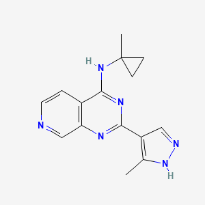 molecular formula C15H16N6 B15372110 N-(1-methylcyclopropyl)-2-(5-methyl-1H-pyrazol-4-yl)pyrido[3,4-d]pyrimidin-4-amine 