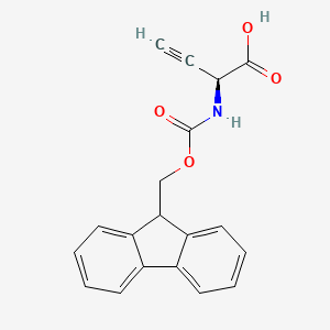 molecular formula C19H15NO4 B15372218 (S)-2-((((9H-fluoren-9-yl)methoxy)carbonyl)amino)but-3-ynoic acid 