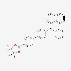 molecular formula C34H32BNO2 B15372248 N-phenyl-N-(4'-(4,4,5,5-tetramethyl-1,3,2-dioxaborolan-2-yl)-[1,1'-biphenyl]-4-yl)naphthalen-1-amine 