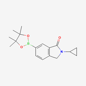 molecular formula C17H22BNO3 B15372277 2-Cyclopropyl-6-(4,4,5,5-tetramethyl-1,3,2-dioxaborolan-2-yl)isoindolin-1-one 