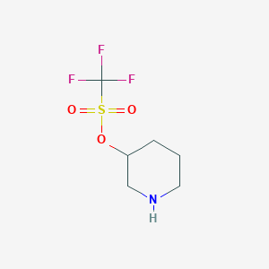 molecular formula C6H10F3NO3S B15372279 Trifluoro-methanesulfonic acid piperidin-3-yl ester 