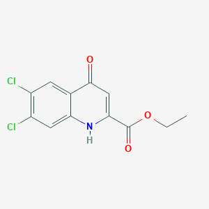 molecular formula C12H9Cl2NO3 B15372335 Ethyl 6,7-dichloro-4-oxo-1,4-dihydroquinoline-2-carboxylate CAS No. 157848-09-4
