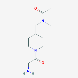 molecular formula C11H21N3O2 B15372340 N-[1-(2-Amino-acetyl)-piperidin-4-ylmethyl]-N-methyl-acetamide 