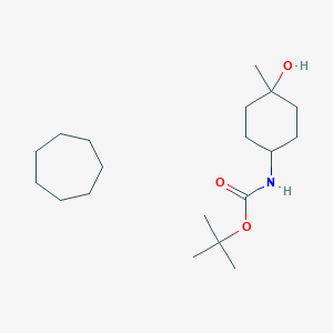 molecular formula C19H37NO3 B15372361 tert-butyl N-(4-hydroxy-4-methylcyclohexyl)carbamate;cycloheptane 