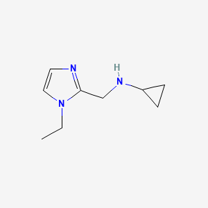 molecular formula C9H15N3 B15372458 N-((1-ethyl-1H-imidazol-2-yl)methyl)cyclopropanamine 