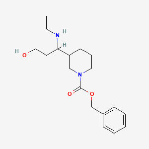 molecular formula C18H28N2O3 B15372467 Benzyl 3-(1-(ethylamino)-3-hydroxypropyl)piperidine-1-carboxylate 