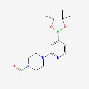molecular formula C17H26BN3O3 B15372495 1-(4-(4-(4,4,5,5-Tetramethyl-1,3,2-dioxaborolan-2-YL)pyridin-2-YL)piperazin-1-YL)ethanone CAS No. 1201644-37-2