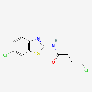 molecular formula C12H12Cl2N2OS B15372505 4-Chloro-N-(6-chloro-4-methyl-2-benzothiazolyl)-butanamide CAS No. 380469-30-7