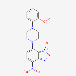 molecular formula C17H17N5O5 B15372544 Benzofurazan, 4-(4-(2-methoxyphenyl)-1-piperazinyl)-7-nitro-, 3-oxide CAS No. 62884-26-8