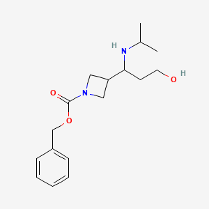 molecular formula C17H26N2O3 B15372563 Benzyl 3-(3-hydroxy-1-(isopropylamino)propyl)azetidine-1-carboxylate 