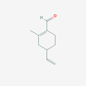 molecular formula C10H14O B15372667 2-Methyl-4-vinylcyclohex-1-enecarbaldehyde 