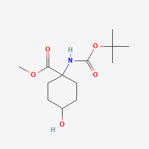 molecular formula C13H23NO5 B15372738 Methyl 1-((tert-butoxycarbonyl)amino)-4-hydroxycyclohexane-1-carboxylate 