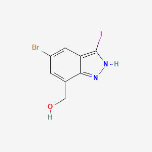 molecular formula C8H6BrIN2O B15372780 (5-Bromo-3-iodo-1H-indazol-7-YL)methanol 