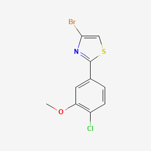 molecular formula C10H7BrClNOS B15372790 4-Bromo-2-(4-chloro-3-methoxyphenyl)thiazole 