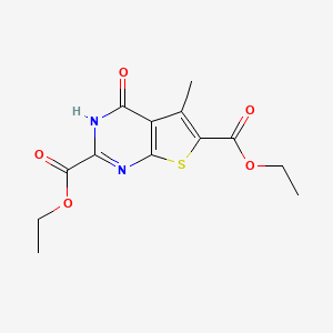 molecular formula C13H14N2O5S B15372831 diethyl 5-methyl-4-oxo-3H-thieno[2,3-d]pyrimidine-2,6-dicarboxylate 