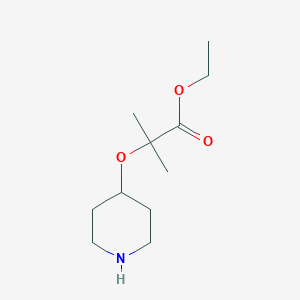 molecular formula C11H21NO3 B15372935 Ethyl 2-methyl-2-(piperidin-4-yloxy)propanoate 