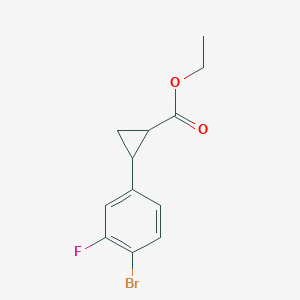molecular formula C12H12BrFO2 B15372940 Ethyl 2-(4-bromo-3-fluorophenyl)cyclopropane-1-carboxylate 