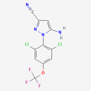 molecular formula C11H5Cl2F3N4O B15372990 5-Amino-3-cyano-1-(2,6-dichloro-4-trifluoromethoxyphenyl)pyrazole CAS No. 120068-80-6