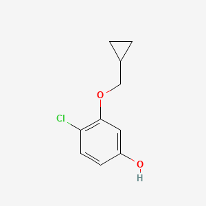 molecular formula C10H11ClO2 B15373131 4-Chloro-3-(cyclopropylmethoxy)phenol 