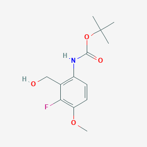 molecular formula C13H18FNO4 B15373194 tert-Butyl (3-fluoro-2-(hydroxymethyl)-4-methoxyphenyl)carbamate 