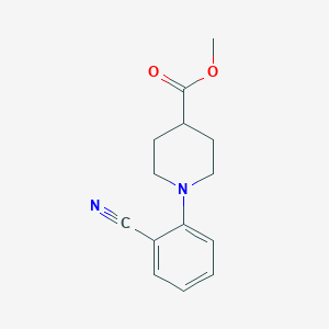 molecular formula C14H16N2O2 B15373277 Methyl 1-(2-cyanophenyl)piperidine-4-carboxylate 