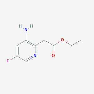 molecular formula C9H11FN2O2 B15373367 Ethyl 3-amino-5-fluoropyridine-2-acetate 