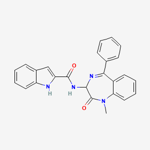 molecular formula C25H20N4O2 B15373400 N-(1-methyl-2-oxo-5-phenyl-3H-1,4-benzodiazepin-3-yl)-1H-indole-2-carboxamide 