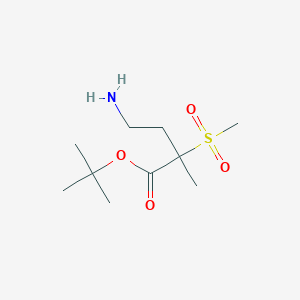 molecular formula C10H21NO4S B15373482 Tert-butyl 4-amino-2-methyl-2-(methylsulfonyl)butanoate 