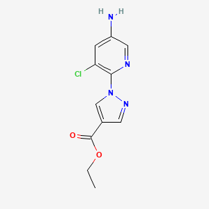 molecular formula C11H11ClN4O2 B15373600 Ethyl 1-(5-amino-3-chloropyridin-2-yl)-1H-pyrazole-4-carboxylate 