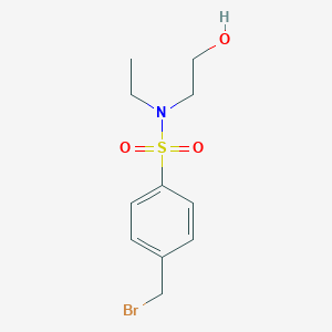 molecular formula C11H16BrNO3S B15373653 4-(bromomethyl)-N-ethyl-N-(2-hydroxyethyl)benzenesulfonamide 