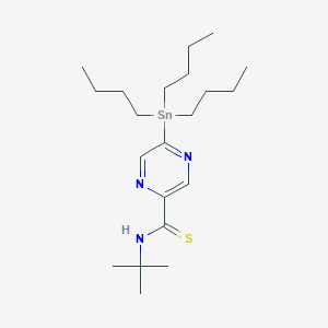 molecular formula C21H39N3SSn B15373670 N-tert-butyl-5-tributylstannylpyrazine-2-carbothioamide 