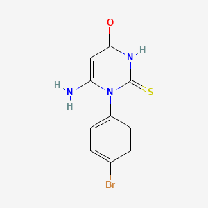 molecular formula C10H8BrN3OS B15373686 6-Amino-1-(4-bromophenyl)-2-sulfanylidenepyrimidin-4-one CAS No. 16837-12-0