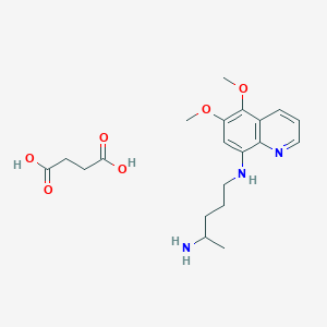 molecular formula C20H29N3O6 B15373792 butanedioic acid;1-N-(5,6-dimethoxyquinolin-8-yl)pentane-1,4-diamine CAS No. 82095-09-8