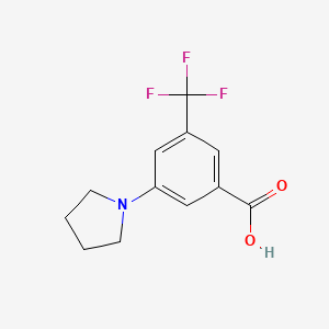 molecular formula C12H12F3NO2 B15373801 3-(Pyrrolidin-1-yl)-5-(trifluoromethyl)benzoic acid 